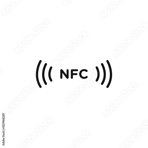 NFC icon Thin line art isolated