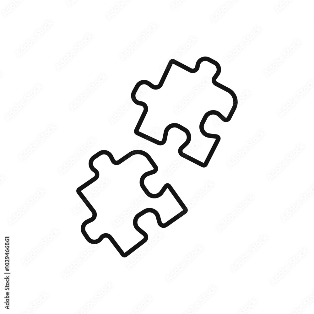 Puzzle Piece Icon Thin line art isolated Puzzle Piece Icon Thin line art isolated