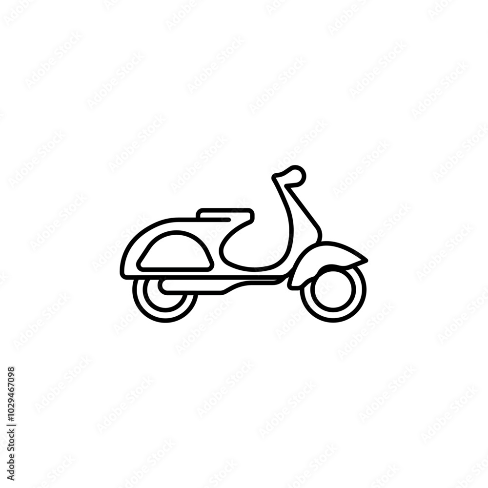 Scooter bike icon Thin line art isolated Scooter bike icon Thin line art isolated