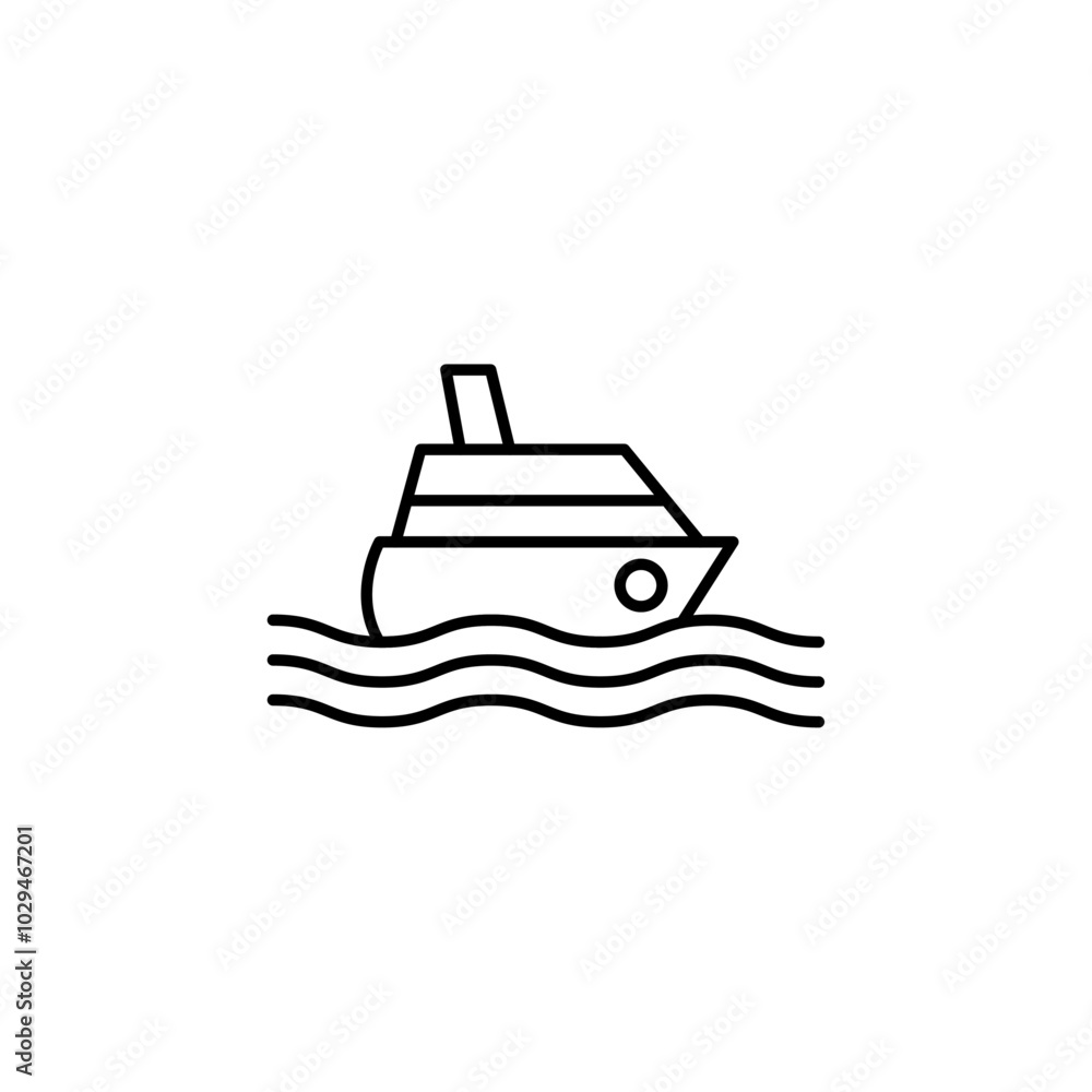 Ship icon Thin line art isolated Ship icon Thin line art isolated