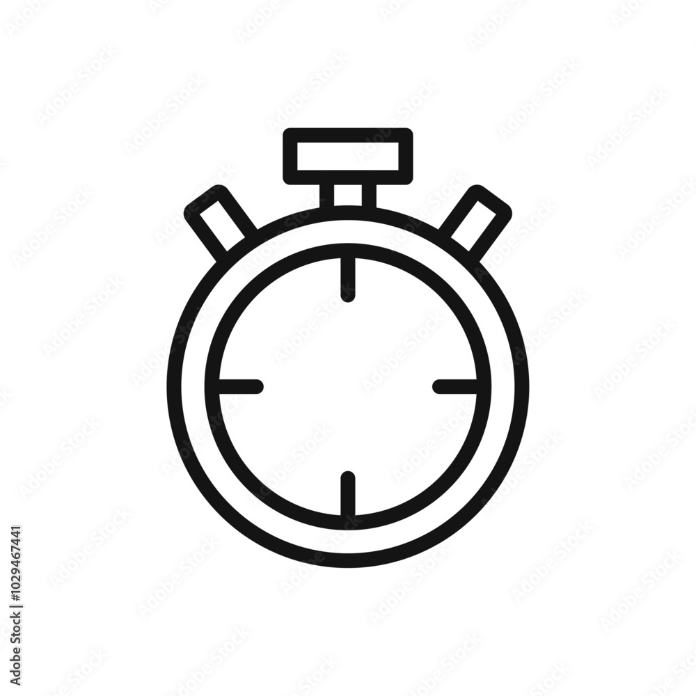 Stop watch icon Thin line art isolated Stop watch icon Thin line art isolated