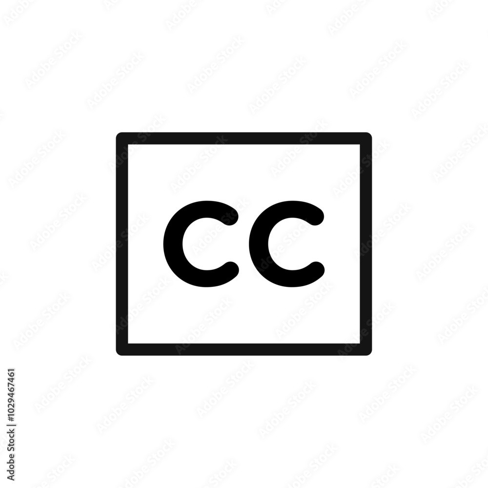 Subtitles icon Thin line art isolated Subtitles icon Thin line art isolated