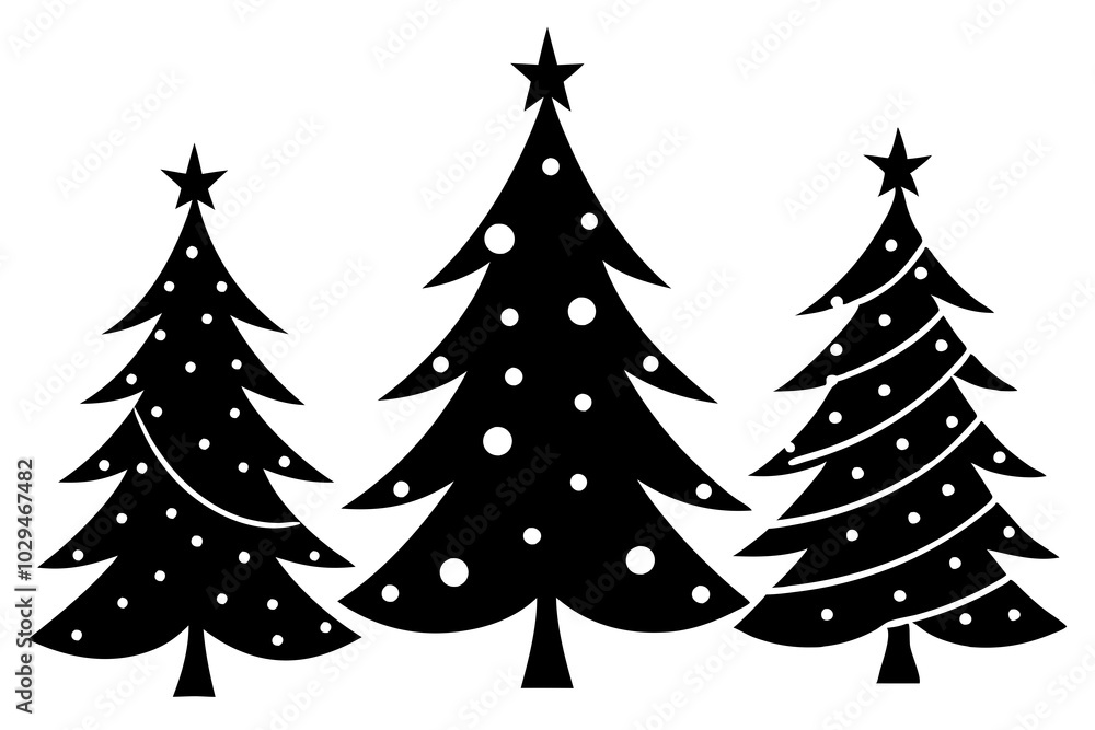 set of christmas trees set of christmas trees