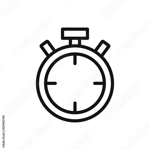 Stop watch icon Thin line art isolated