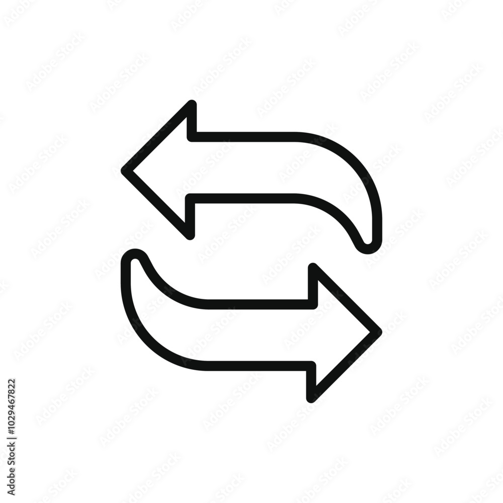 Transfer arrows icon Thin line art isolated Transfer arrows icon Thin line art isolated