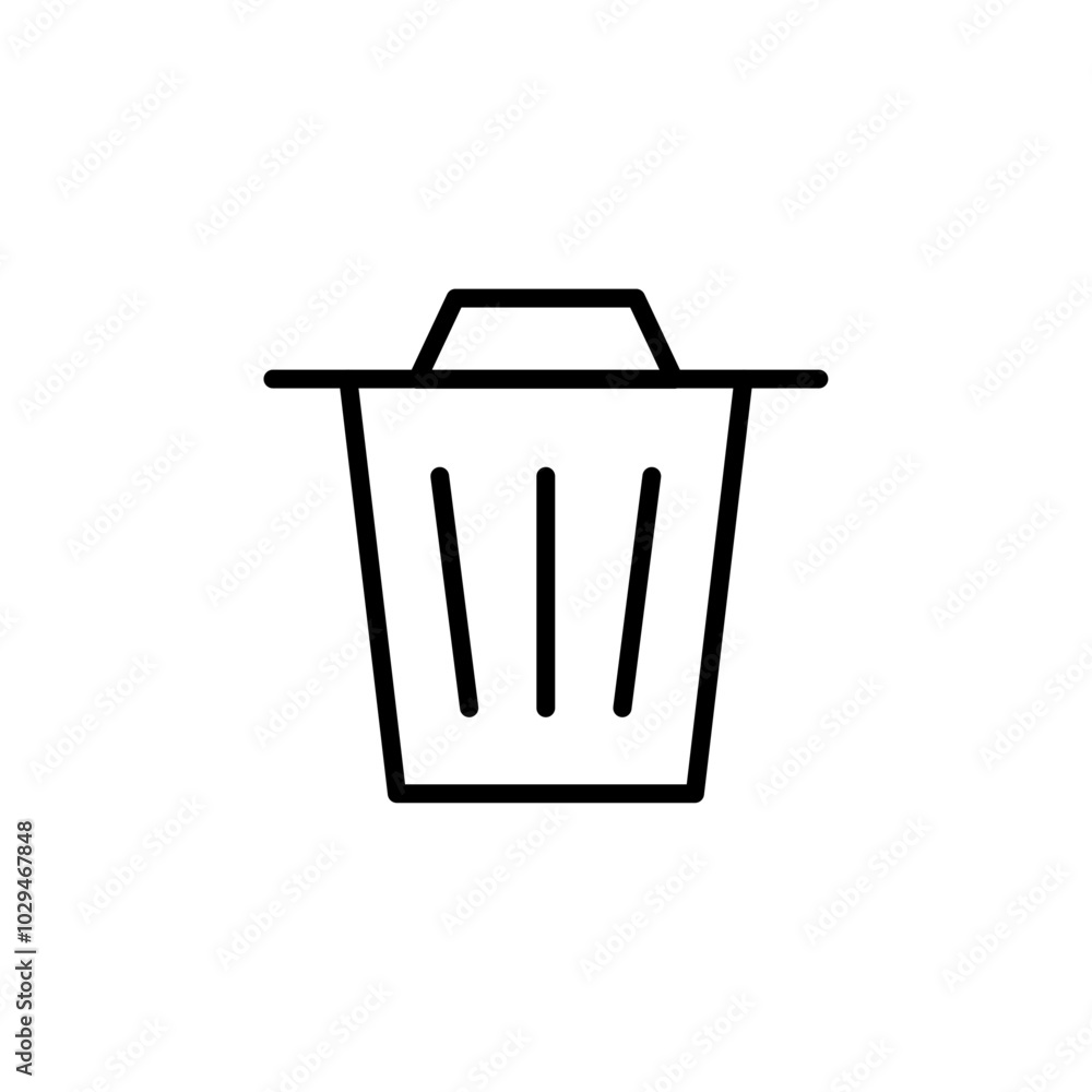 Trash icon Thin line art isolated Trash icon Thin line art isolated