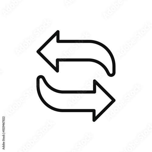 Transfer arrows icon Thin line art isolated