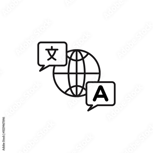 Translation icon Thin line art isolated