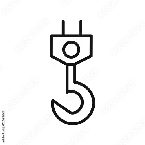 Winch hook icon Thin line art isolated