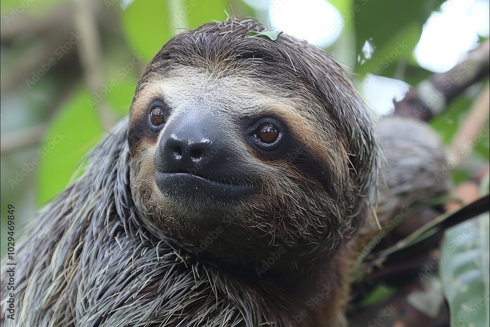 Sloth relaxing in the lush wilderness a glimpse of nature s gentle giant in its habitat Sloth relaxing in the lush wilderness a glimpse of nature s gentle giant in its habitat