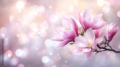 Wallpaper Mural   A focused image of a pink blossom on a stem against a softly blurred backdrop of light and out-of-focus surroundings Torontodigital.ca