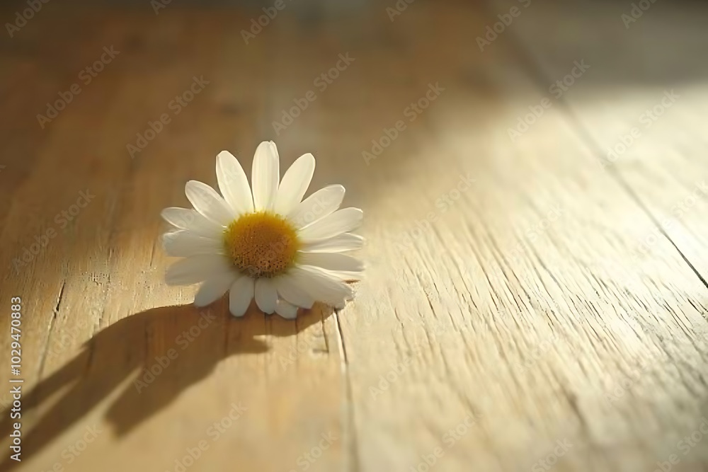 Obraz premium daisy on wooden table