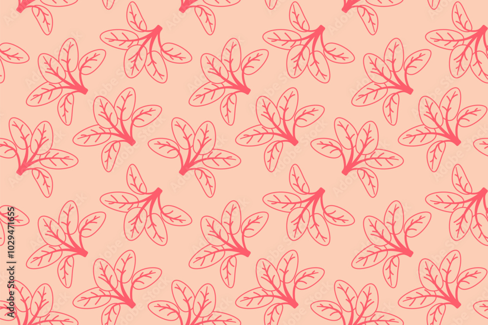 Hand drawn floral pattern vector design. Simple ornament with plant and leaf. Hand drawn floral pattern vector design. Simple ornament with plant and leaf.