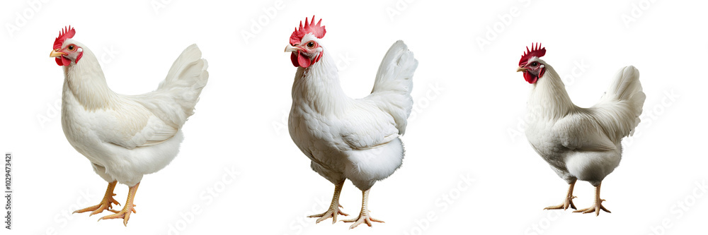 collection Set of A collection Set of white chicken standing on two legs, on a transparent background cutout collection Set of A collection Set of white chicken standing on two legs, on a transparent background cutout