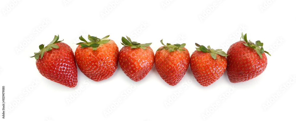 Fresh red ripe strawberry isolated on white, macro image Fresh red ripe strawberry isolated on white, macro image
