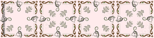 Elegant ornamental pattern with floral and abstract design.