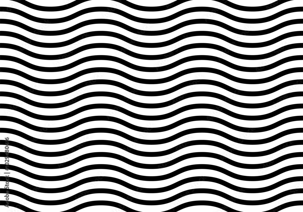 Fondo de patrón de trazado negro ondulado en fondo blanco horizontal Fondo de patrón de trazado negro ondulado en fondo blanco horizontal