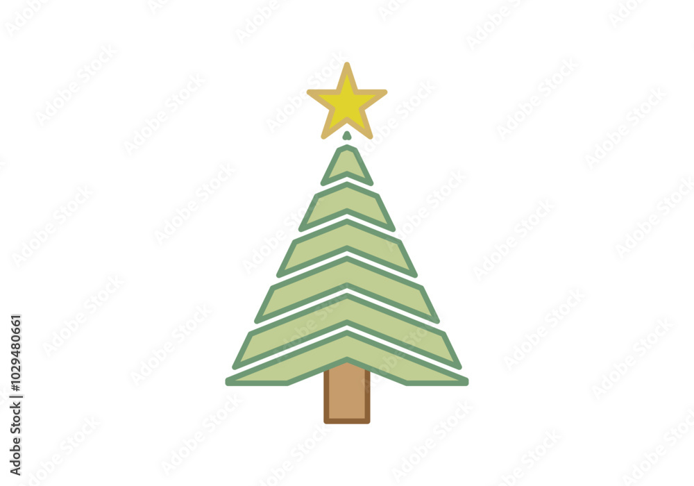 Fototapeta premium Árbol de navidad con estrella amarilla