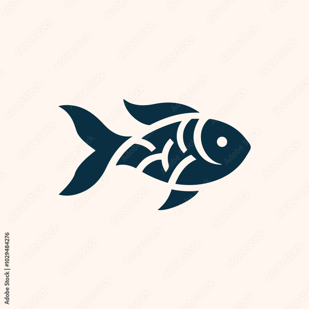 Fototapeta premium Fish logo silhouette vector illustration 2