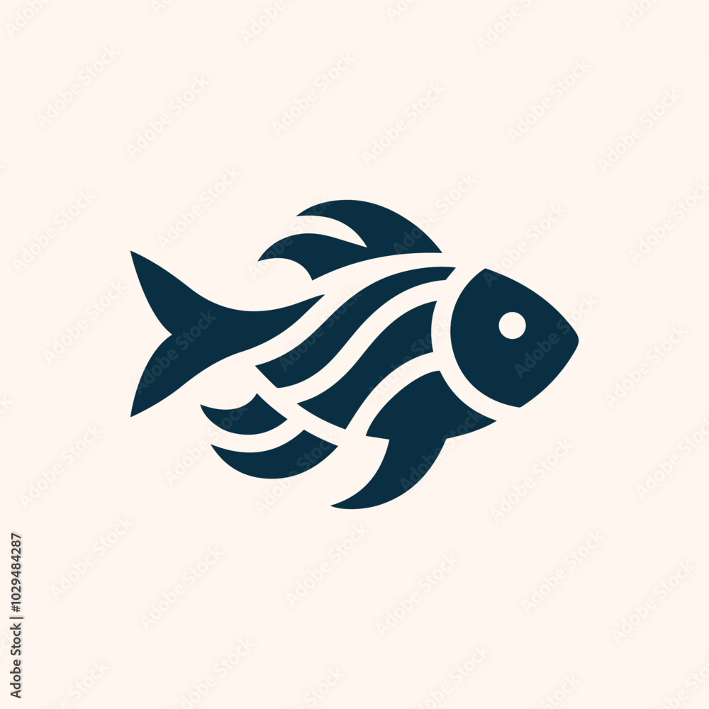 Fototapeta premium Fish logo silhouette vector illustration 3