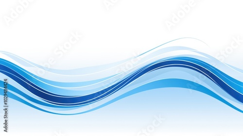 Wallpaper Mural A smooth, flowing blue wave design on a white background, ideal for medical or healthcare themes. Torontodigital.ca