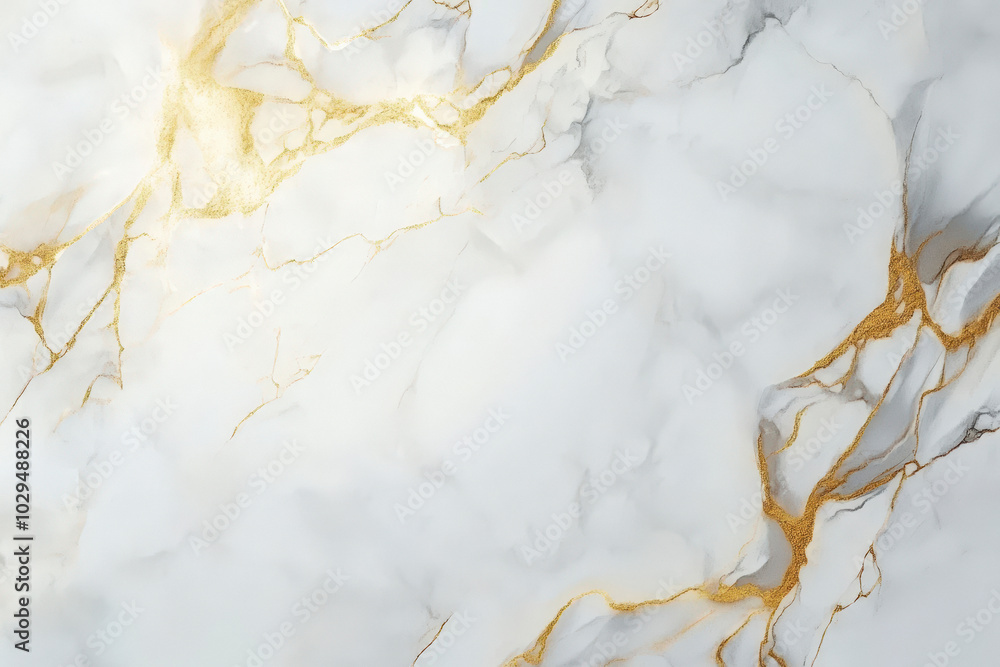 Fototapeta premium abstract seamless background, texture of artificial white marble stone with golden veins, fashionable marbled wallpaper