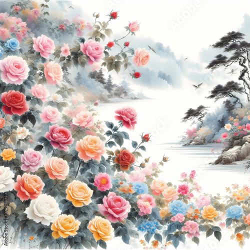 Wallpaper Mural rose flower image, rose bouquet flower  Torontodigital.ca