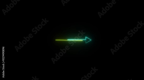 Glowing neon Arrows icon isolated on black background. HD Video motion graphic animation photo