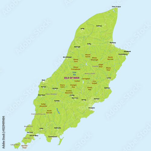 Simple political map of Isle of Man