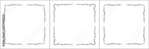 Canvas Print Set of three vector decorative frames