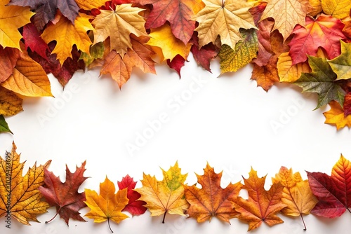 Vibrant autumn leaves on white background for Thanksgiving celebration