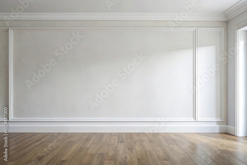 Panoramic empty soft white wall background for a plain wall