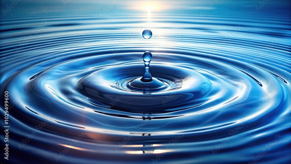 Water surface with waves ripples and drops Water surface with waves ripples and drops