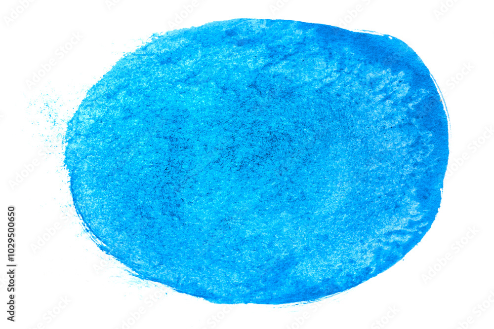 Blue turquoise brush stroke oval blot isolated on white background. Colorful watercolor blue brush stroke blot Blue turquoise brush stroke oval blot isolated on white background. Colorful watercolor blue brush stroke blot
