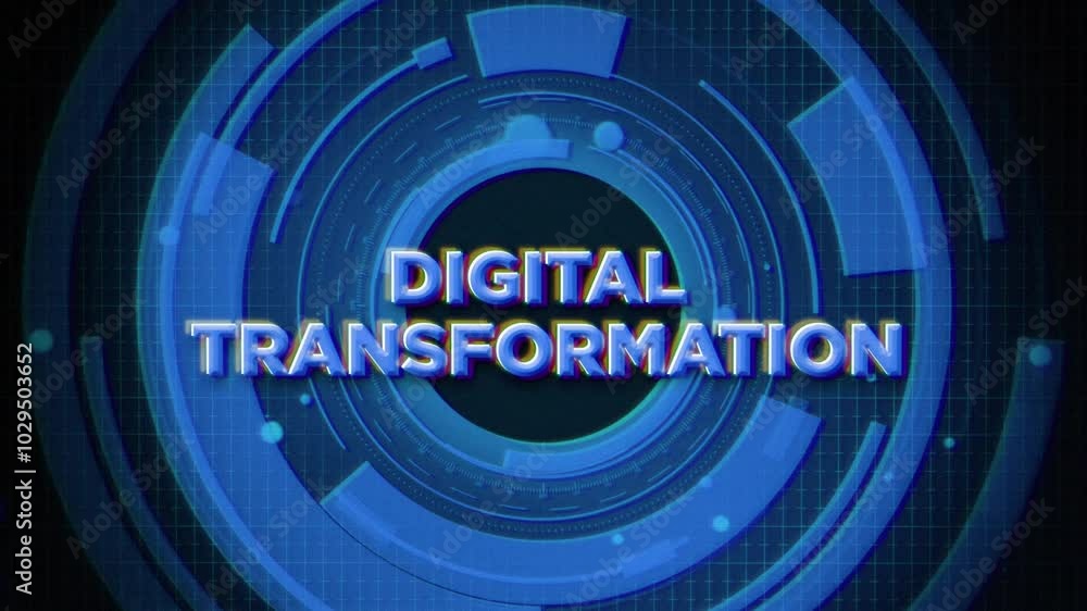 Digital Transformation Text on Futuristic Cyberspace Background Digital Transformation Text on Futuristic Cyberspace Background