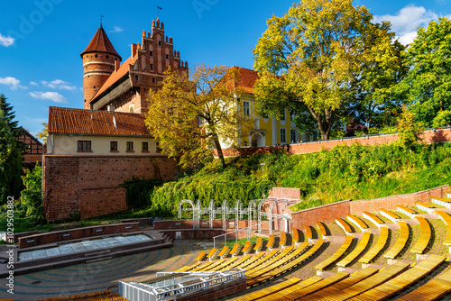 Fototapeta Naklejka Na Ścianę i Meble -  Medieval gothic castle in Olsztyn, Poland