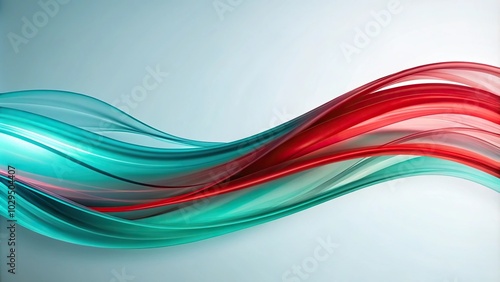 Wave pattern reflecting in abstract turquoise and red design