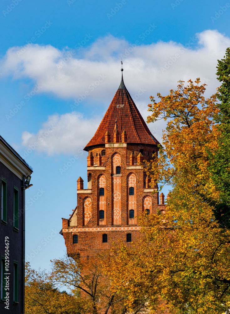 Obraz premium Medieval gothic castle in Olsztyn, Poland