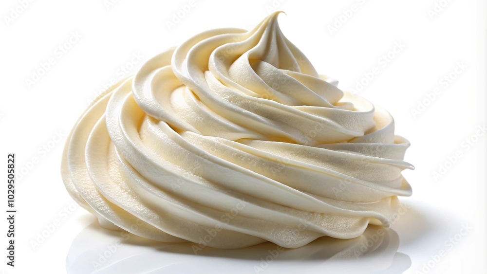 whipped cream swirl isolated on white background cutout whipped cream swirl isolated on white background cutout