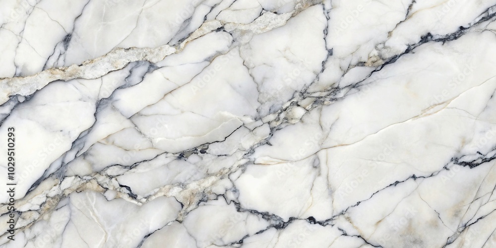Fototapeta premium white marble texture with black veins seamless pattern
