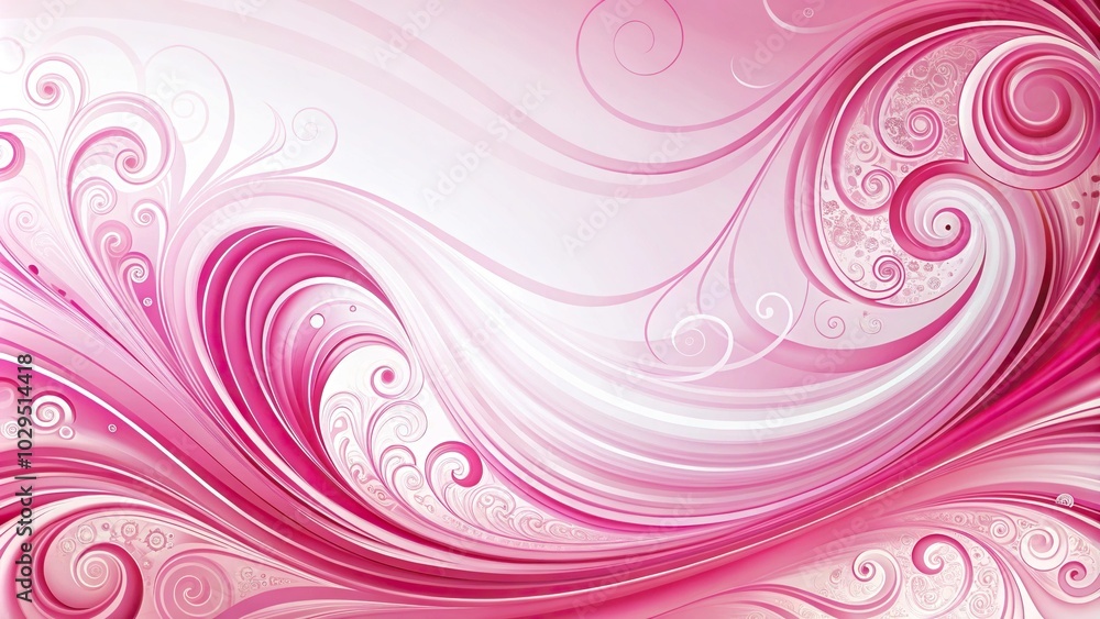 Wide-angle abstract pink swirls on white background Wide-angle abstract pink swirls on white background