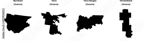 Wyndham, Yarra, Yarra Ranges, Yarriambiack outline maps photo