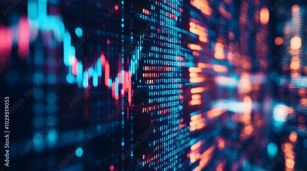 custom made wallpaper toronto digitalClose up shot on digital screen data value of stock market change and volatility prices profit or loss