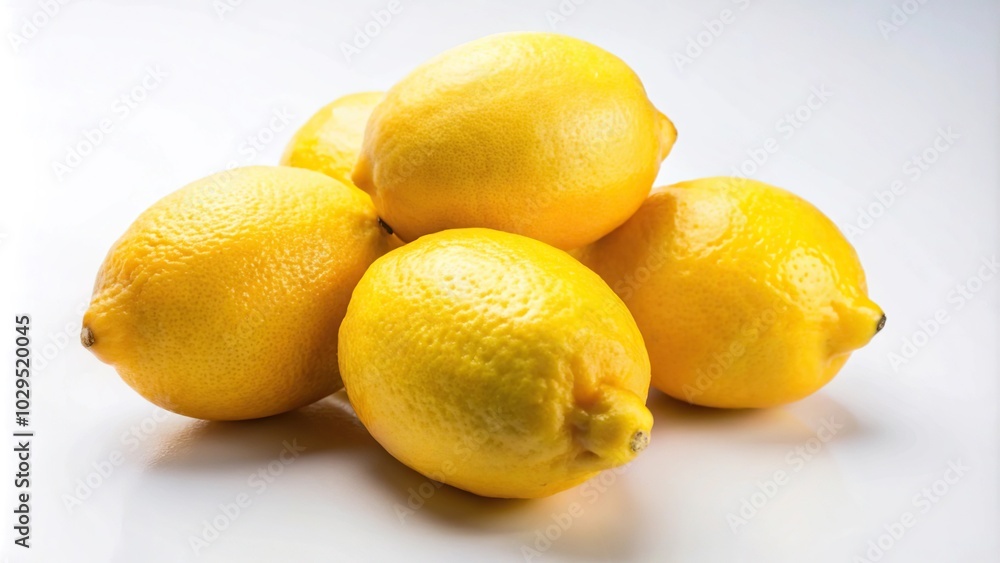 Yellow lemons on white background isolated Low Angle Yellow lemons on white background isolated Low Angle