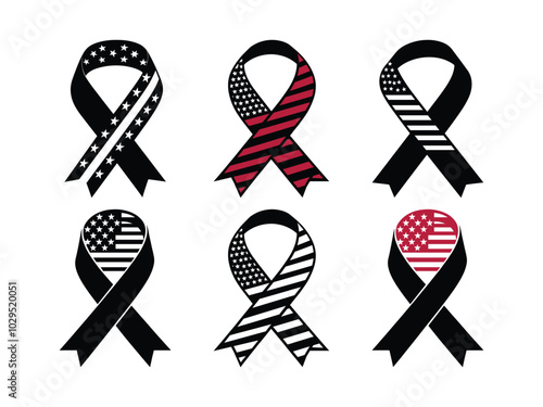 Veterans Day Ribbon Collection - Patriotic Military Support Designs