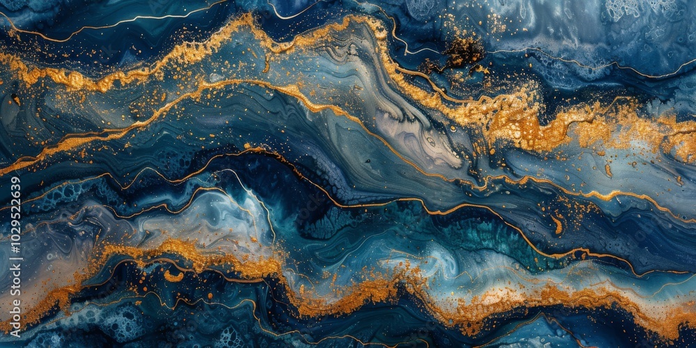 Golden abstract art with flowing patterns and textures highlighted by warm hues Golden abstract art with flowing patterns and textures highlighted by warm hues