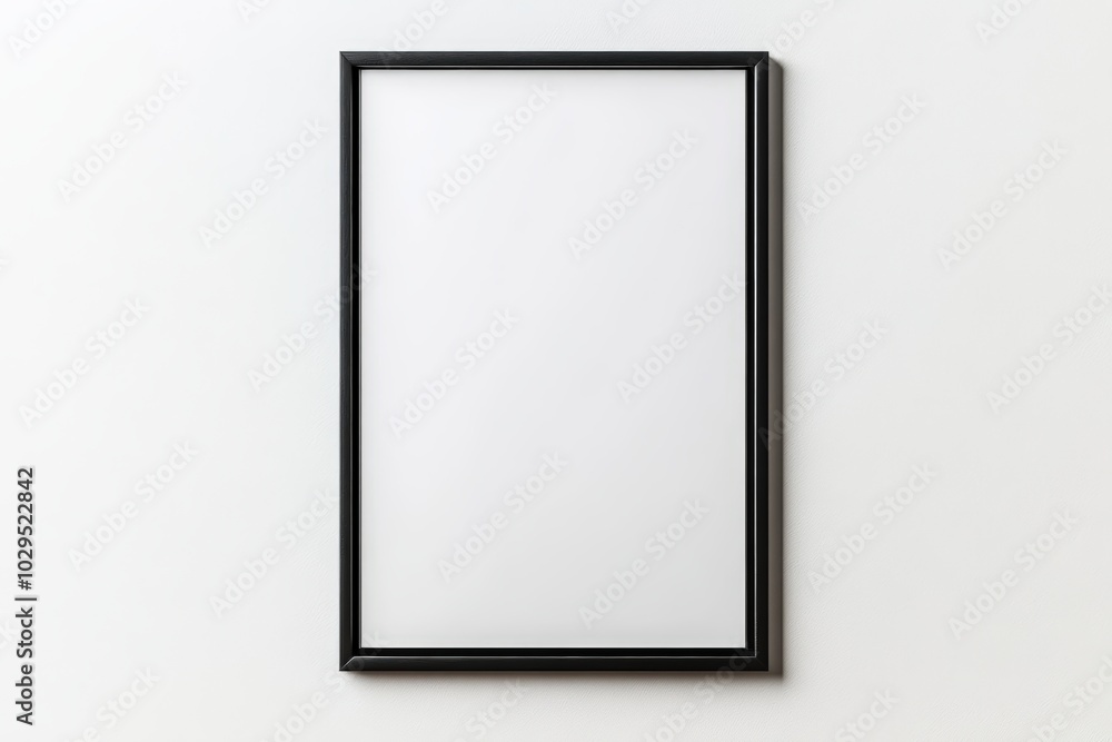Black frame with empty space on white background for art, photos or design. Black frame with empty space on white background for art, photos or design.