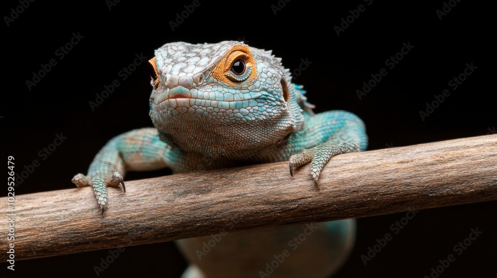 Fototapeta premium Vivid glowing skin of a beautiful reptile for nature photography and digital media