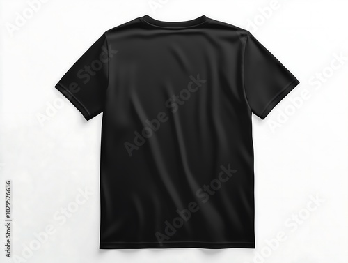 Black T-shirt Isolated on White Background 