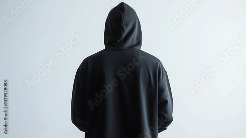 Person in black hoodie facing away 